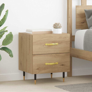vidaXL Nachtkastje 2 pcs Artisan Eiken 40 x 35 x 47,5 cm Bewerkt hout