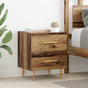 vidaXL Nachtkastje met lade Oud Hout 40 x 35 x 47,5 cm Bewerkt hout