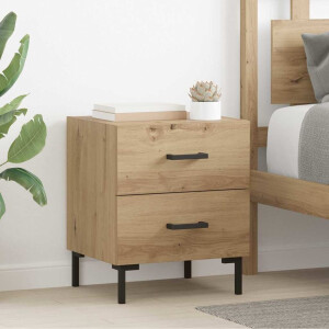 vidaXL Nachtkastje Artisan Eiken 40 x 35 x 47,5 cm Bewerkt hout