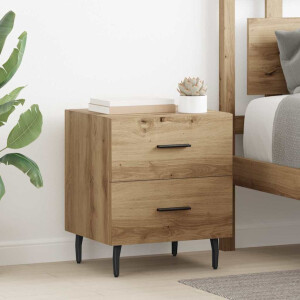 vidaXL Nachtkastje 2 pcs Artisan Eiken 40 x 35 x 47,5 cm Bewerkt hout