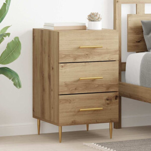 vidaXL Nachtkastje met lade Artisan Eiken 40 x 40 x 66 cm Bewerkt hout