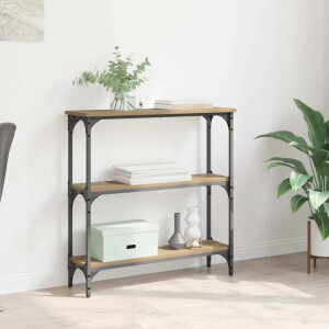 vidaXL Wandtafel met plank artisanaal eikenkleurig 75 x 22.5 x 75 cm