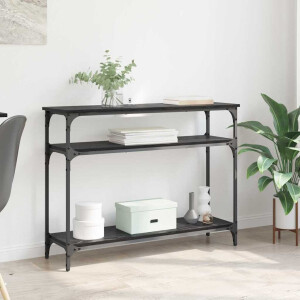 vidaXL Wandtafel met plank Zwart Eiken 100 x 29 x 75 cm Bewerkt hout