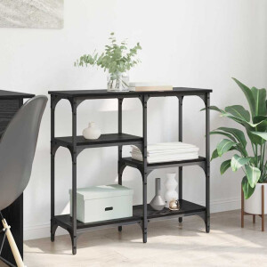 vidaXL Wandtafel met plank Zwart Eiken 80 x 29 x 75 cm Bewerkt hout