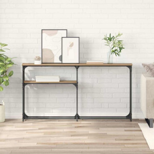 vidaXL Consoletafel Artisan Eiken 145 x 22,5 x 75 cm Bewerkt hout