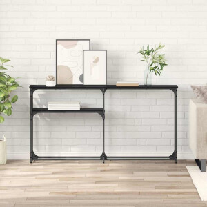 vidaXL Consoletafel Zwart eiken 145x22.5x75cm Bewerkt hout