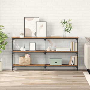 vidaXL Wandtafel Oud Hout 150 x 29 x 75 cm Geperst Hout en Metaal