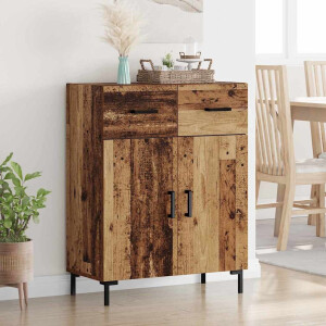 vidaXL Dressoir met lade Oudhout 69,5 x 34 x 90 cm Bewerkt hout