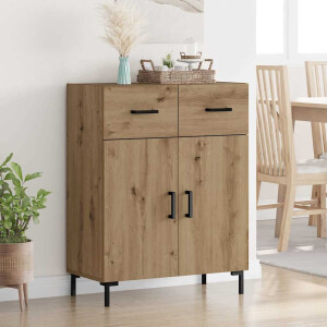 vidaXL Dressoir met lade Artisan Eiken 69,5 x 34 x 90 cm Bewerkt hout