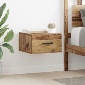 vidaXL Nachtkastje 2 pcs Oudhout 35 x 35 x 20 cm Bewerkt hout