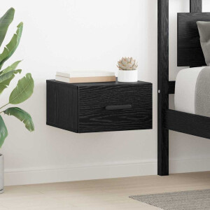 vidaXL Nachtkastje 2 pcs Zwart Eiken 35 x 35 x 20 cm Bewerkt hout