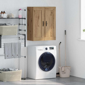 vidaXL Wandkast Artisan Eiken 69,5 x 34 x 90 cm Bewerkt hout