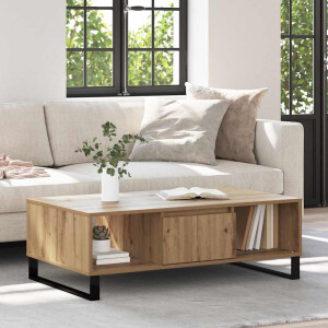 vidaXL Salontafel Artisan Eiken 104 x 60 x 35 cm Bewerkt hout