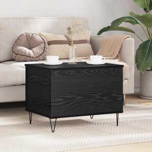 vidaXL Salontafel Zwart Eiken 60 x 44,5 x 45 cm Bewerkt hout