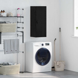 vidaXL Wandkast Zwart Eiken 34,5 x 34 x 90 cm Bewerkt hout