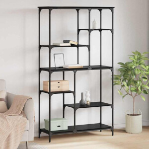 vidaXL Boekenkast Zwart Eiken 99 x 35,5 x 176 cm Bewerkt hout