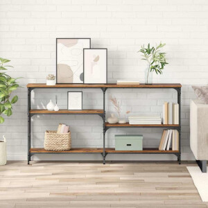 vidaXL Wandtafel met plank Oudhout 150 x 29 x 76,5 cm Bewerkt hout