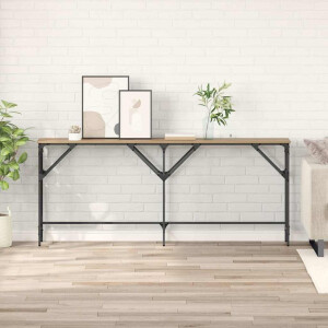 vidaXL Wandtafel artisanaal eikenkleurig 180 x 29 x 75 cm Bewerkt hout