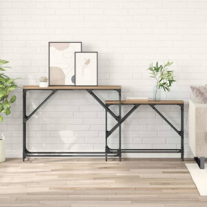 vidaXL Wandtafel 2 pcs Artisan Eiken 100 x 28 x 75 cm Bewerkt hout