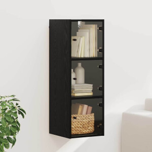 vidaXL Wandkast Zwart Eiken 35 x 37 x 102 cm Bewerkt hout