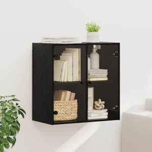 vidaXL Wandkast Zwart Eiken 68 x 37 x 68,5 cm Bewerkt hout