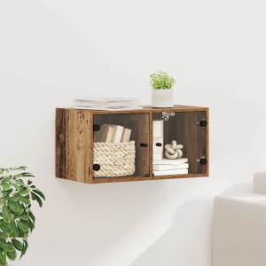 vidaXL Wandkast Wandgemonteerd Oud Hout 68 x 37 x 35 cm Bewerkt hout