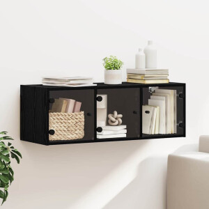 vidaXL Wandkast Zwart Eiken 102 x 37 x 35 cm Bewerkt hout