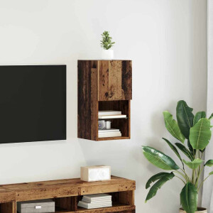 vidaXL Wandgemonteerd tv-meubel Oudhout 30,5 x 30 x 60 cm Bewerkt hout