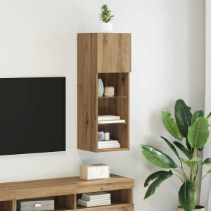 vidaXL Wandgemonteerd tv-meubel Artisan Eiken 30,5 x 30 x 90 cm