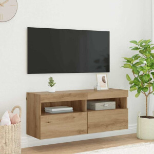 vidaXL TV Wandkast Artisan Eiken 100 x 30 x 40 cm Bewerkt hout