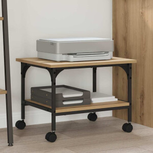 vidaXL Printerstand Artisan Eiken 50 x 40 x 38 cm Bewerkt hout