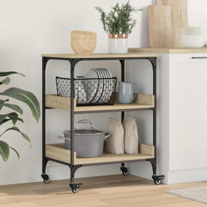 vidaXL Keuken Trolley Sonoma Eiken 60 x 41 x 80,5 cm Bewerkt hout