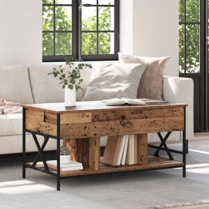 vidaXL Salontafel Oud hout 100 x 55 x 50 cm Bewerkt hout