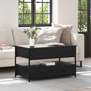 vidaXL Salontafel met lade Zwart Eiken 85 x 50 x 50 cm Bewerkt hout