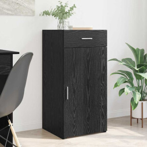 vidaXL Dressoir met lade Zwart eiken 45 x 42,5 x 93 cm Bewerkt hout