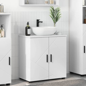 vidaXL Badkamer Kast Wit 61 x 35 x 64 cm Bewerkt hout & Metaal