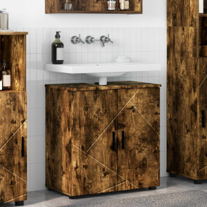 vidaXL Badkamer Kast met opslag Gerookt eiken 61 x 35 x 64 cm