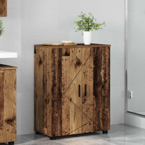vidaXL Badkamer Kast Oud Hout 60 x 35 x 80 cm Bewerkt hout & Metaal