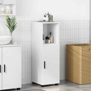 vidaXL Badkamer Kast Wit 30 x 35 x 95 cm Bewerkt hout & Metaal