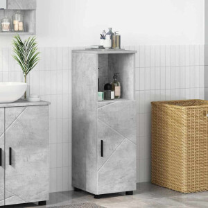 vidaXL Badkamer Kast Beton Grijs 30 x 35 x 95 cm Bewerkt hout & Metaal