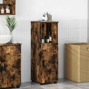 vidaXL Badkamer Kast met opslag Gerookt eiken 30 x 35 x 95 cm