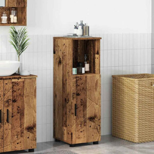 vidaXL Badkamer Kast met plank Oud hout 30 x 35 x 95 cm Bewerkt hout