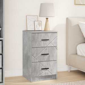 vidaXL Nachtkastje met lade Betongrijs 38 x 38 x 66 cm Bewerkt hout