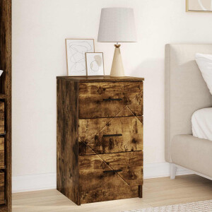 vidaXL Nachtkastje met lade Gerookt eiken 38 x 38 x 66 cm Bewerkt hout