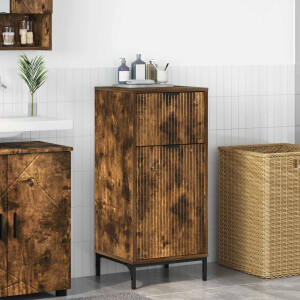 vidaXL Badkamer Kast met lade Gerookt eiken 39,5 x 36 x 88 cm