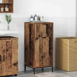 vidaXL Badkamer Kast met lade Oud hout 39.5 x 36 x 88 cm Bewerkt hout