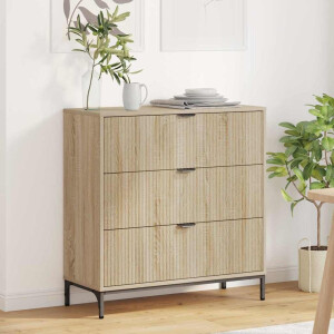 vidaXL Dressoir met lade Sonoma Eiken 79,5 x 33 x 82 cm Bewerkt hout