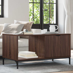 vidaXL Salontafel met lade Bruin Eiken 90 x 49 x 46 cm Bewerkt hout