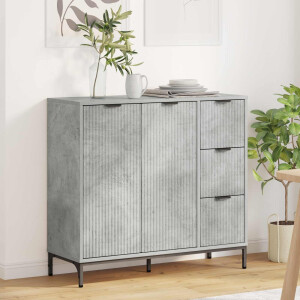 vidaXL Dressoir met lade Beton Grijs 89,5 x 33 x 82 cm Bewerkt hout