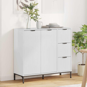 vidaXL Dressoir met lade Hoogglans wit 89,5 x 33 x 82 cm Bewerkt hout